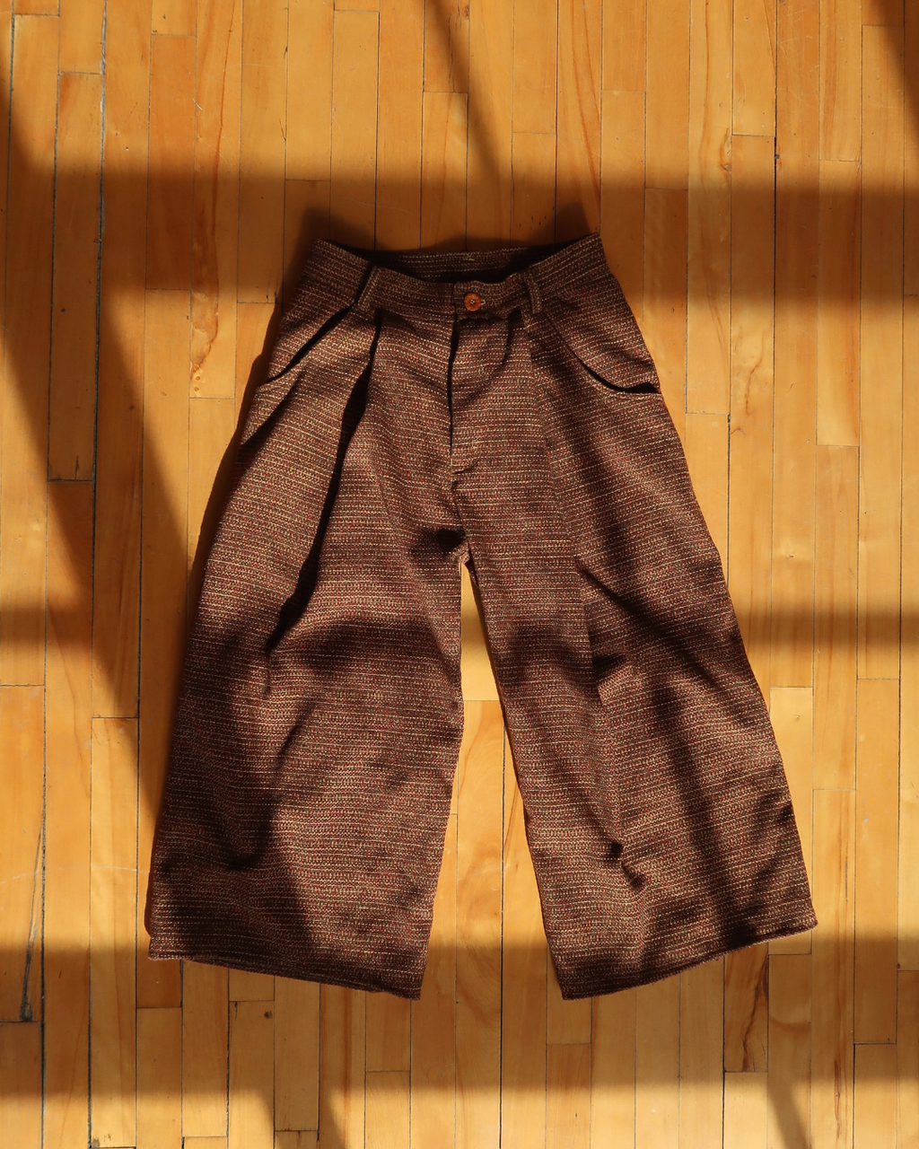 ACAP Wide Leg Baggy Pleated Pants — pleat and waistband detail