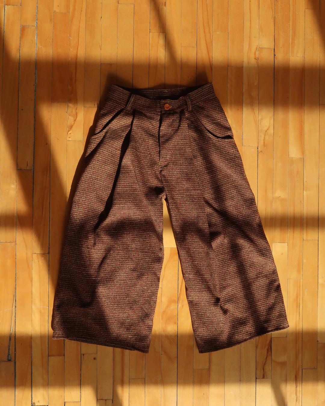 ACAP Wide Leg Baggy Pleated Pants — pleat and waistband detail